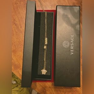 Versace Crystal Medusa Greca Necklace